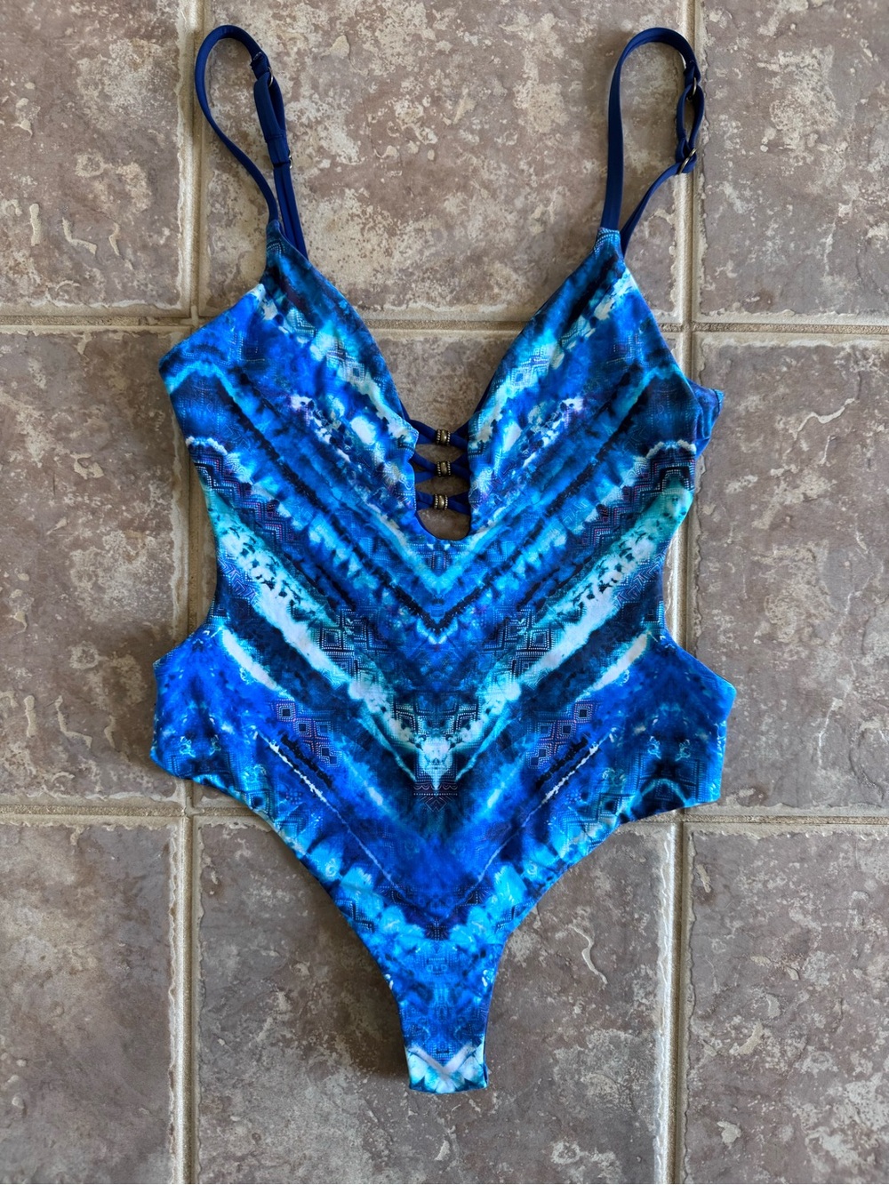 Lucky Brand Bohemian Tie Dye One-Piece Swimsuit
